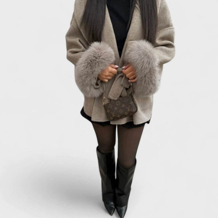 Claudia™ - Elegante winterjas met bont