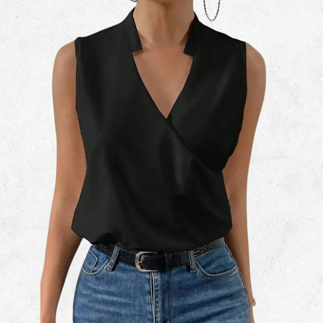 Julia™ – Klassieke Mouwloze Blouse met V-hals (1+1 GRATIS)