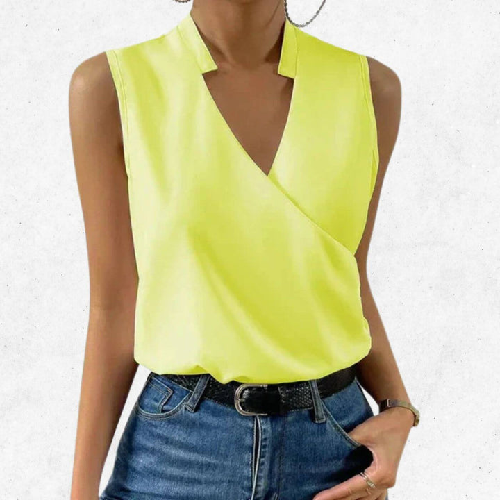 Julia™ – Klassieke Mouwloze Blouse met V-hals (1+1 GRATIS)