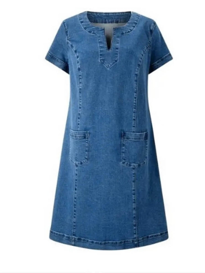 Lieke™  – Zomerse Spijkerjurk met V-hals