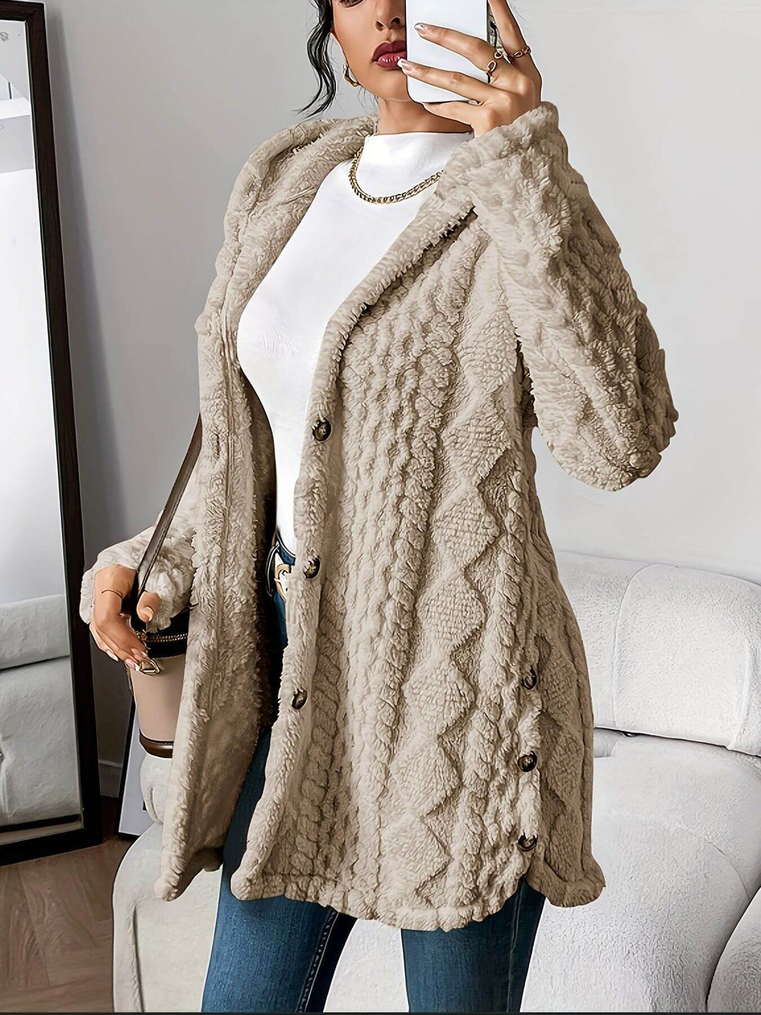 Nikki™ - Comfortabele Pluche Vest Met Capuchon