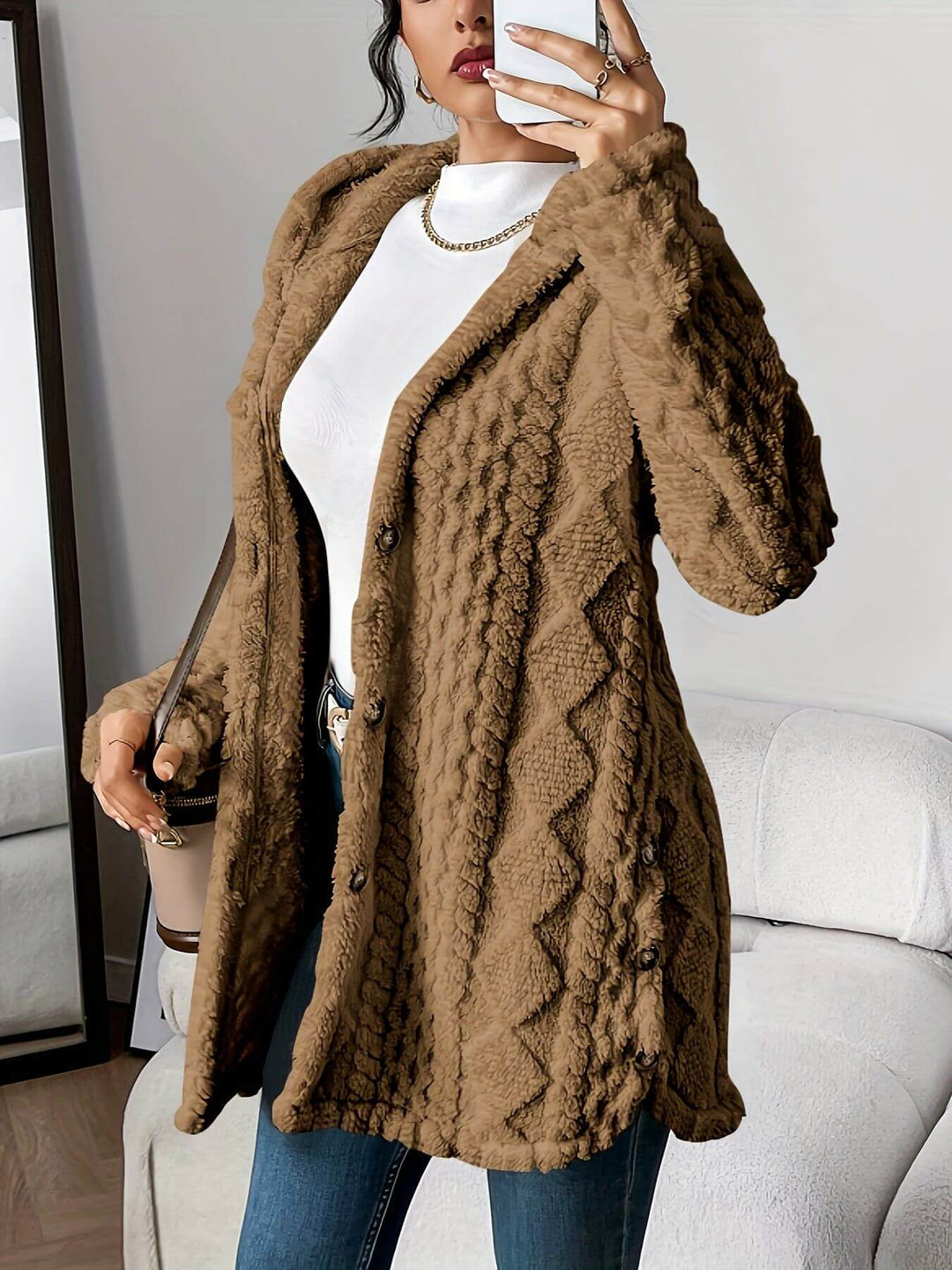 Nikki™ - Comfortabele Pluche Vest Met Capuchon