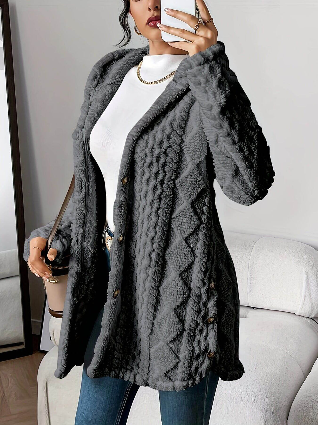 Nikki™ - Comfortabele Pluche Vest Met Capuchon