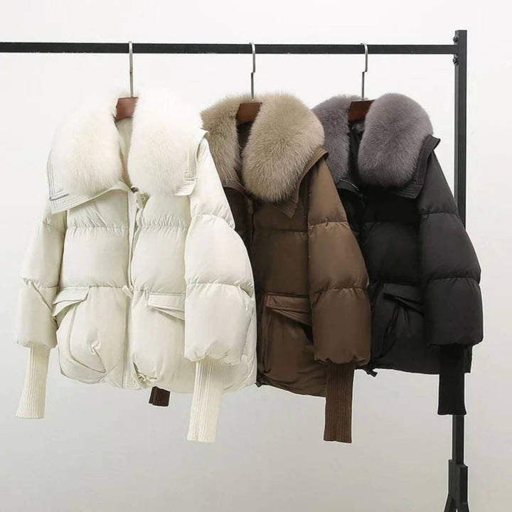 Sara™ - Warme Winterjas met Bontkraag