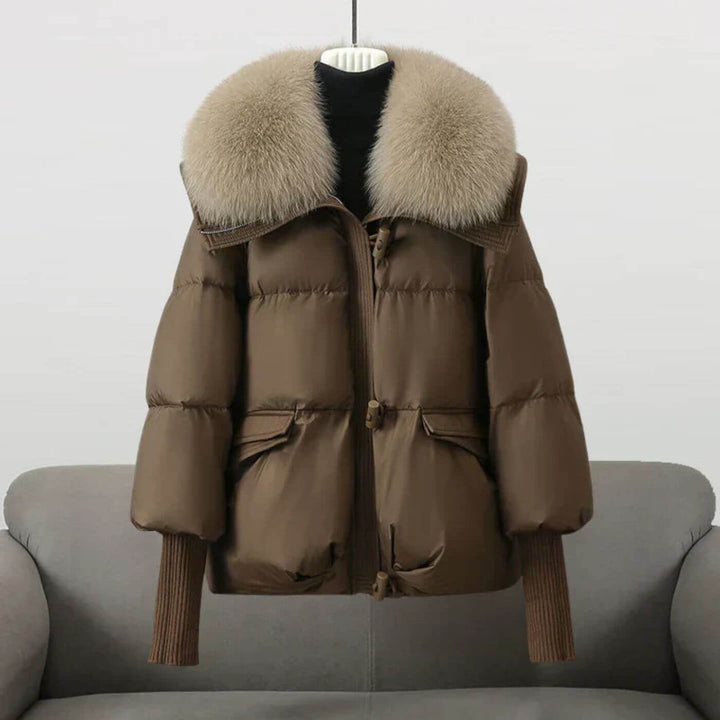 Sara™ - Warme Winterjas met Bontkraag
