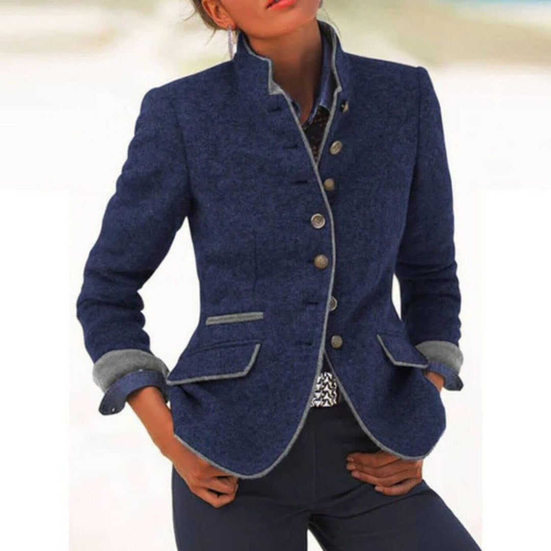 Saskia™ - Vintage Staande Kraag Jas