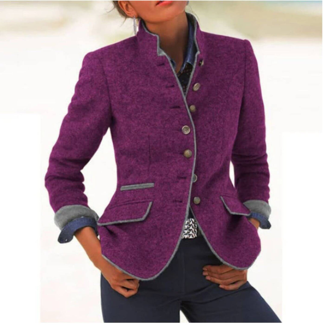 Saskia™ - Vintage Staande Kraag Jas