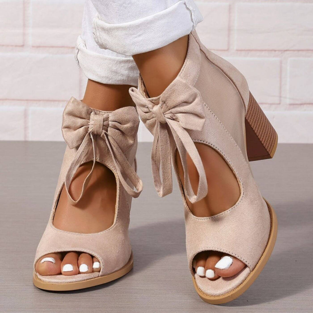 Veerle™ - Chunky Hakken Orthopedische Sandalen met Strikdetail