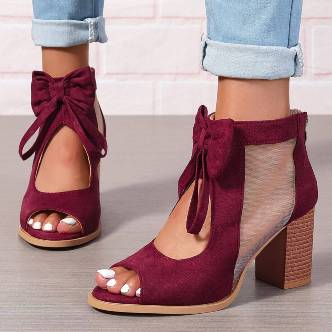 Veerle™ - Chunky Hakken Orthopedische Sandalen met Strikdetail